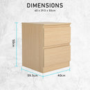 2X Bedside Table Side Storage Cabinet Nightstand Bedroom 2 Drawer JOSS OAK-9