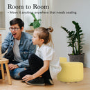 Fabric Ottoman Round Wooden Leg Foot Stool - MUSTARD YELLOW-10