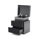 2X Bedside Table 2 Drawers RGB LED Bedroom Cabinet Nightstand Gloss AURORA BLACK-7