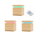 2X Bedside Table 2 Drawers RGB LED Bedroom Cabinet Nightstand Gloss AURORA OAK-4