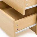 2X Bedside Table 2 Drawers RGB LED Bedroom Cabinet Nightstand Gloss AURORA OAK-7