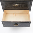 2X Bedside Table 3 Drawer Vintage Side Table Storage Cabinet Bedroom CLARA BLACK-4