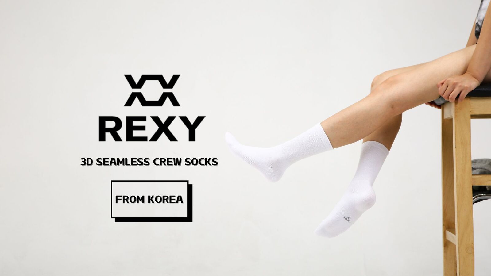 5X Rexy 3D Seamless Crew Socks Medium Slim Breathable WHITE - 0