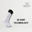 5X Rexy 3D Seamless Crew Socks Medium Slim Breathable WHITE-5
