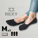 3X Rexy Cushion No Show Ankle Socks Medium Non-Slip Breathable BLACK-4