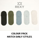 5X Rexy Daily No Show Ankle Socks Medium Non-Slip Breathable MULTI COLOUR-4