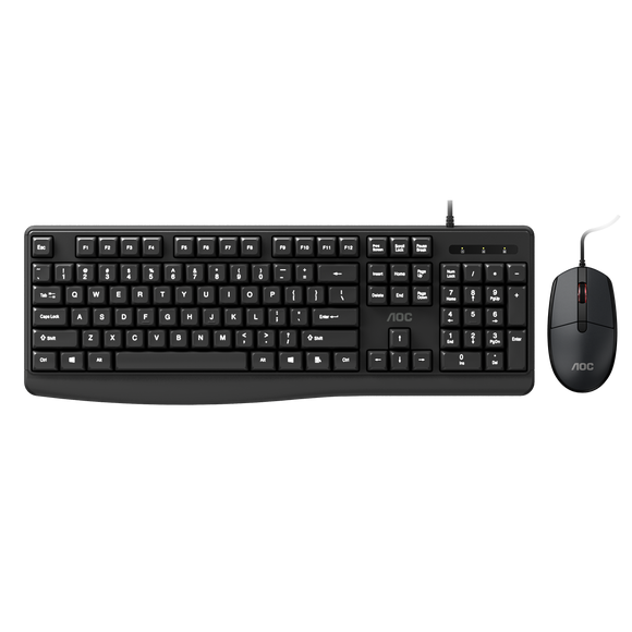 AOC KM170B/97 Wired Home & Office Keyboard + Mouse Combo 1.5M cables Black