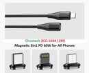 CHOETECH XCC-1034 60W C to C 1M Cable with 3 Replaceable Connecter-3