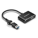 Simplecom DA326C USB 3.0 and USB-C to HDMI + VGA Video Card Adapter Full HD 1080p-1