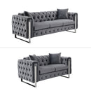 Madeline Range - Dark Grey Velvet 3+2+1 - Silver Trims-2