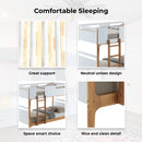 Baby Rose Single Bunk Bed Frame Solid Rubber Timber Wood Loft Furniture - White-6
