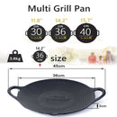 Cast Iron 36cm Korean Japanese BBQ Barbecue Grill Pan Plate Round Griddle Plate Indoor outdoor-2