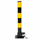 Heavy Duty Fold Down Parking Bollard Lockable Safety Post Yellow Black 61cm-1