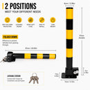 Heavy Duty Fold Down Parking Bollard Lockable Safety Post Yellow Black 61cm-2
