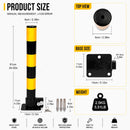 Heavy Duty Fold Down Parking Bollard Lockable Safety Post Yellow Black 61cm-7