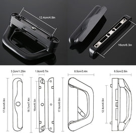 Sliding Patio Door Handle Set Mortise Lock Suitable for Sliding Glass Patio Door Black - 0