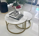 Interior Ave - Premier Nested Coffee Table Set - White Marble Stone-2