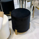 Interior Ave - Apollo Velvet Ottoman - Black-2