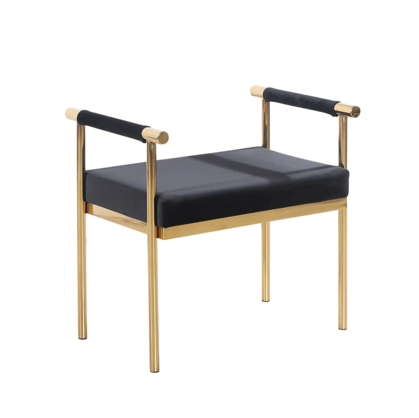 Interior Ave - Cuba Velvet Vanity Stool - Black - 0