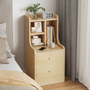 2x bedside table set light wood grain drawers metal slides bedroom furniture-11
