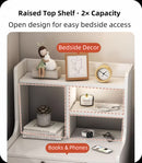 2x Bedside table pair with drawers, eco-friendly, modern design, curved sides-4