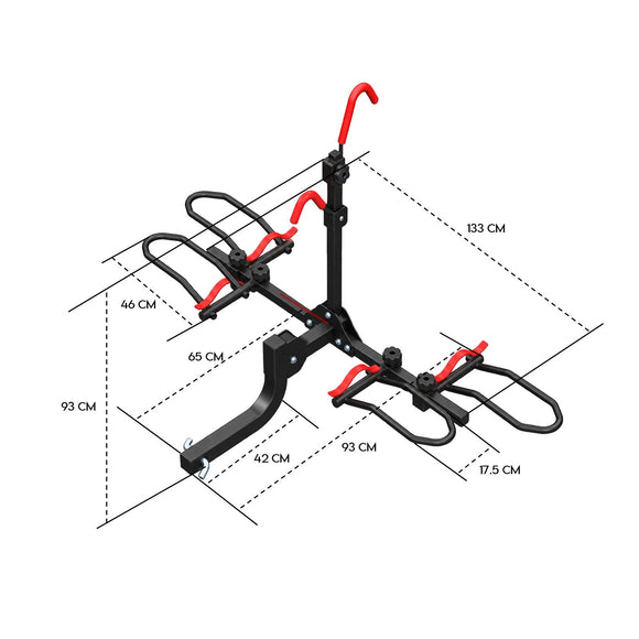 2 Bike Rack for Car SUV Rear Bicycle Holder Carrier Hitch Mount Platform Holder