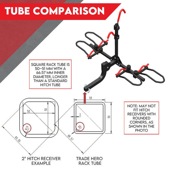 2 Bike Rack for Car SUV Rear Bicycle Holder Carrier Hitch Mount Platform Holder
