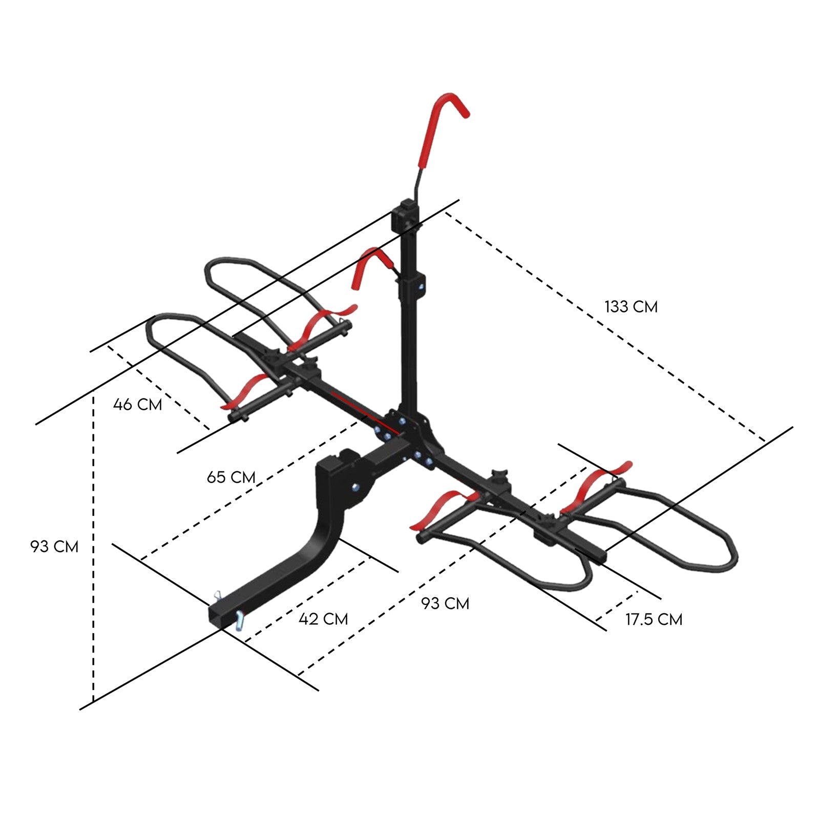 2 Bike Rack for Car SUV Rear Bicycle Holder Carrier Hitch Mount Platform Holder - 0