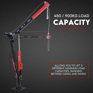 900kg Swivel Hydraulic Crane Hoist 12V Electric Jack - 0