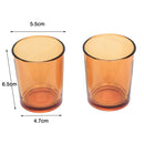 40 Pack Orange Glass Votive Tealight Candle Holders House Party Centerpiece Xmas Wedding Decor Glass Candlestick Party Decorations Bridal Baby Shower Event-2
