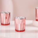 10 Pack Rose Gold Pink Votive Tealight Candle Holders Valentines Day Mercury  Wedding Decor Glass Candlestick Party Decorations Bridal Baby Shower Event-2