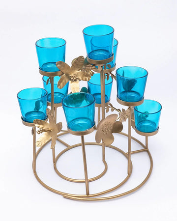 40 Pack Turquoise Glass Votive Tealight Candle Holders House Party Centerpiece Xmas Wedding Decor Glass Candlestick Party Decorations Bridal Baby Shower Event - 0