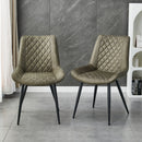 Tyler Fabric Chair (Set of 2) - Olive Green-2