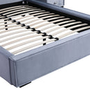 Estella Queen Fabric 4pc Bedroom Suite With Linear Division & Button Studding Headboard-4