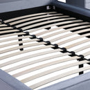 Estella Queen Fabric 4pc Bedroom Suite With Linear Division & Button Studding Headboard-5