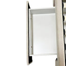 Alexa Queen Size High Rise Headboard Linen Beige Fabric Four MDF Drawers with Wheels Bed Frame-6