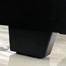 Camelia Double Size Bed Frame Pink Velvet Upholstery High Headboard Quality Slats Metal Structure-6