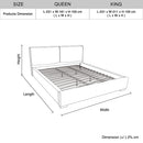 Louis Queen Bed Frame PU leather KD Slat in Wooden Legs-7