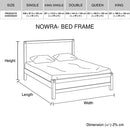 Bed Frame Single Size in Solid Wood Veneered Acacia Bedroom Timber Slat in Oak-7