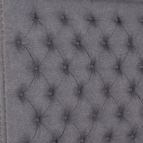 Bed Head King Size French Provincial Headboard Upholsterd Fabric Charcoal - 0