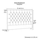 Bed Head King Size French Provincial Headboard Upholsterd Fabric Charcoal-6