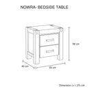 Bedside Table 2 drawers Night Stand Solid Wood Acacia Storage in Chocolate Colour-11