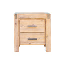 Bedside Table 2 drawers Night Stand Solid Wood Acacia Oak Colour-1