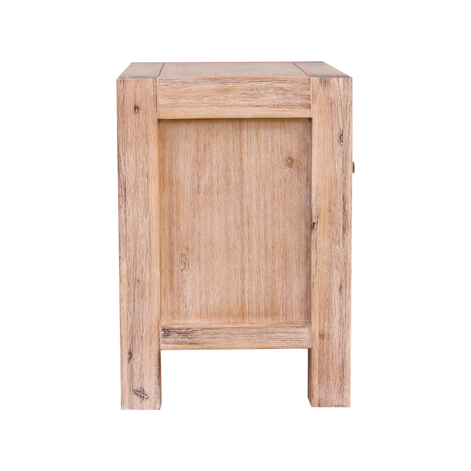 Bedside Table 2 drawers Night Stand Solid Wood Acacia Oak Colour - 0
