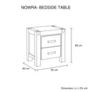 Bedside Table 2 drawers Night Stand Solid Wood Acacia Oak Colour-6