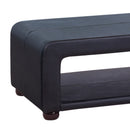 Coffee Table Upholstered PU Leather in Black Colour with open storage-4