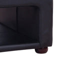 Coffee Table Upholstered PU Leather in Black Colour with open storage-6