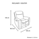 1 Seater Electric Air Leather Dark Grey Recliner-5