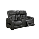 2 Seater Electric Air Leather Dark Grey Recliner-2