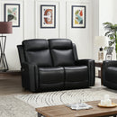 2 Seater Electric Leather/PVC Black Recliner-1
